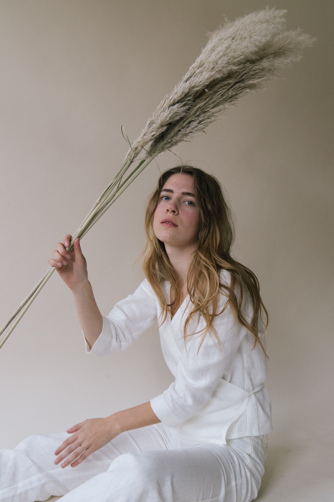 Structured Linen Wrap Top