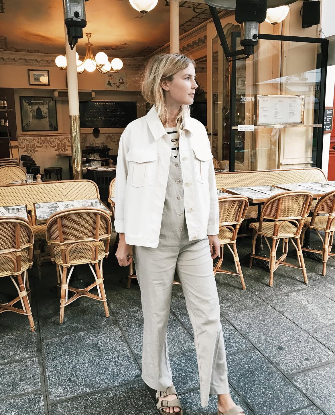 Linen Blend Jumpsuit - Oatmeal