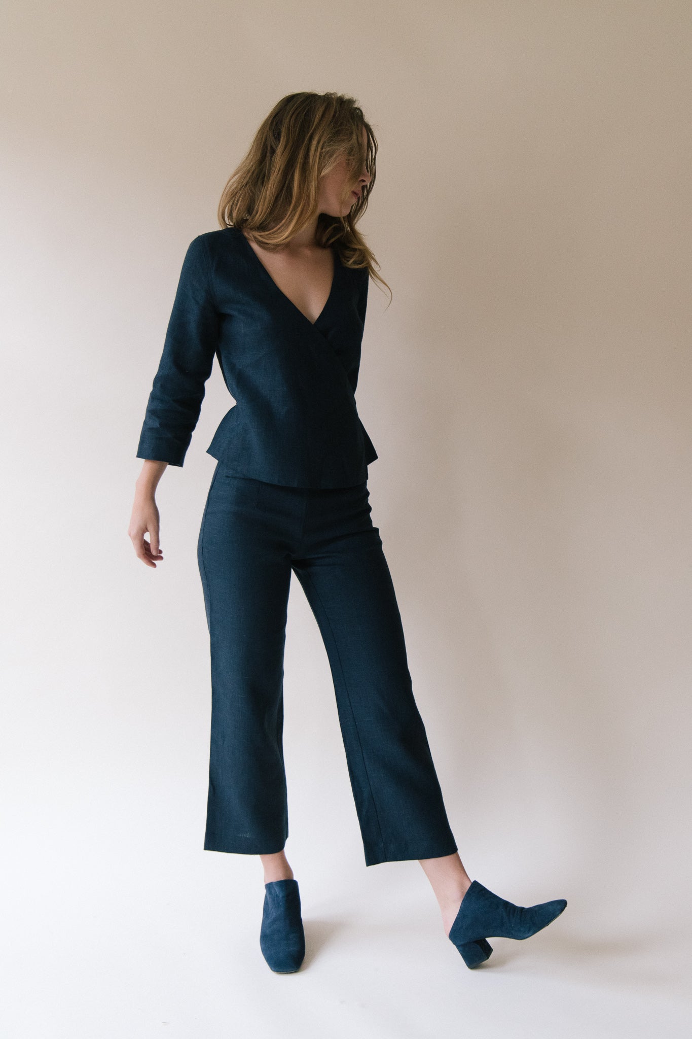 Structured Linen Wrap Top