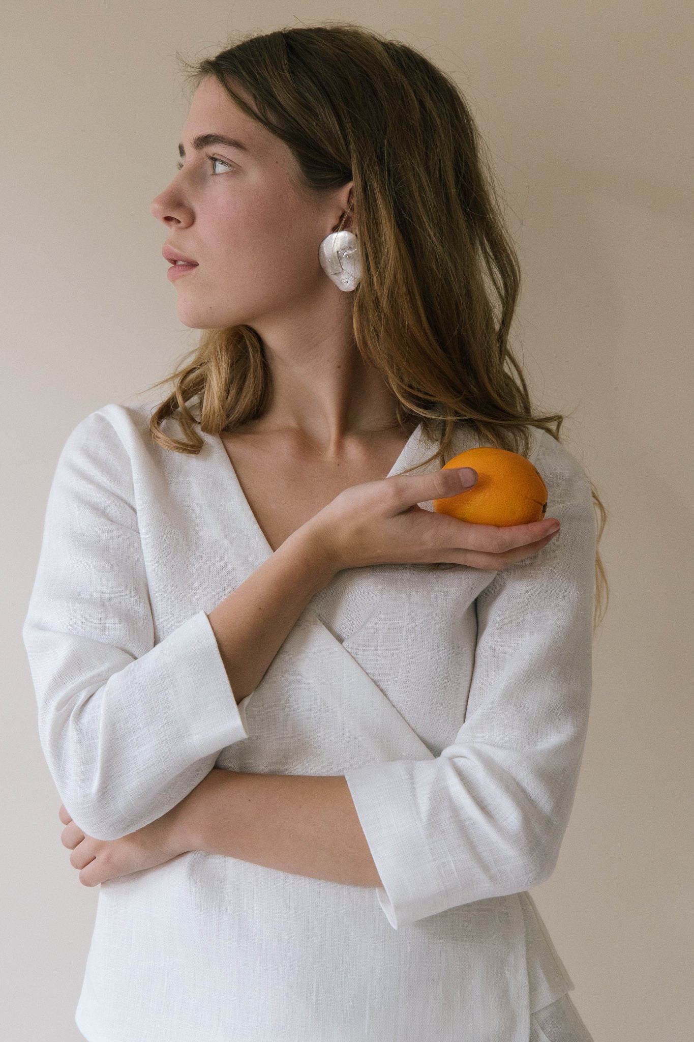 Structured Linen Wrap Top