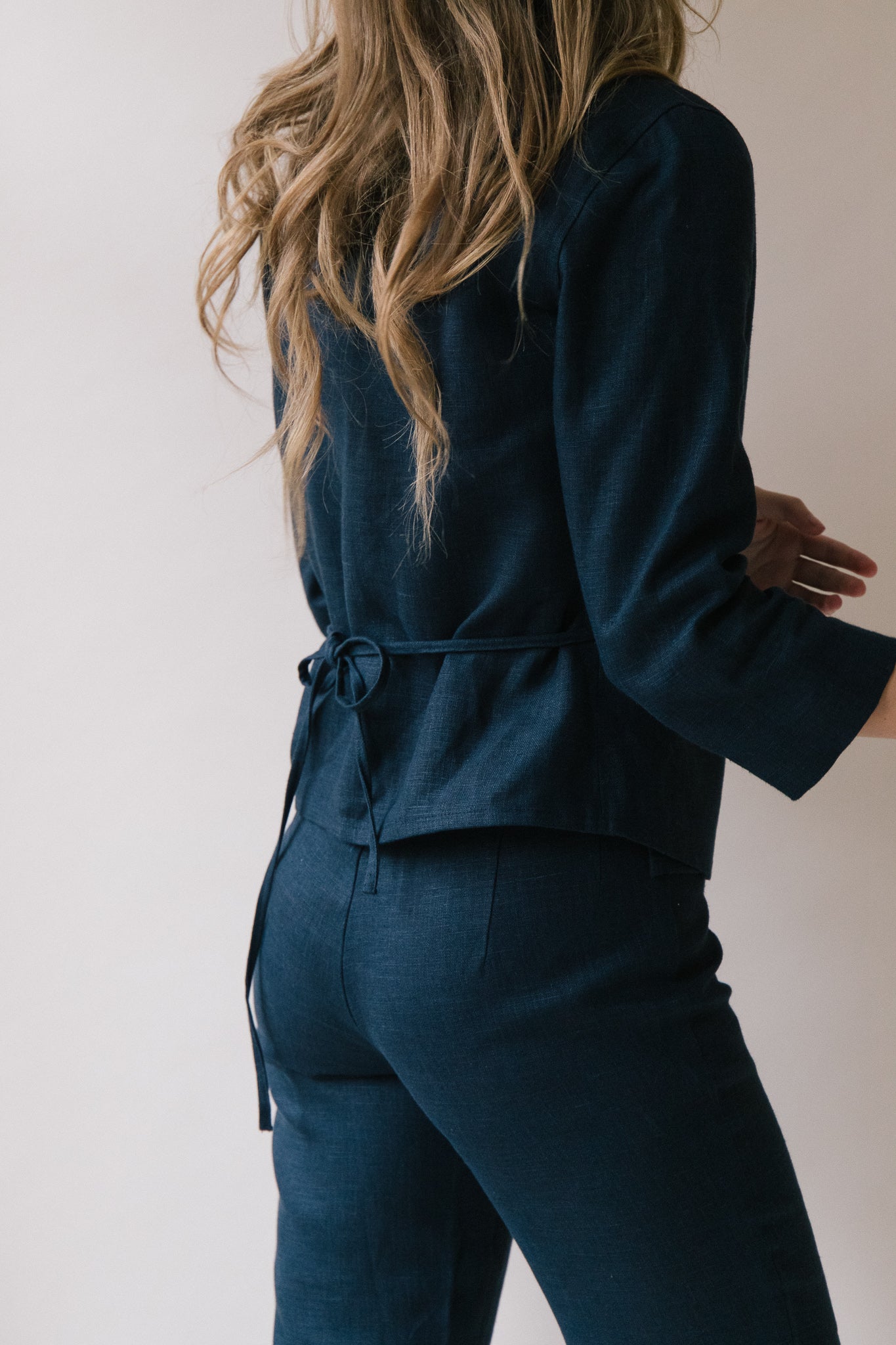 Structured Linen Wrap Top