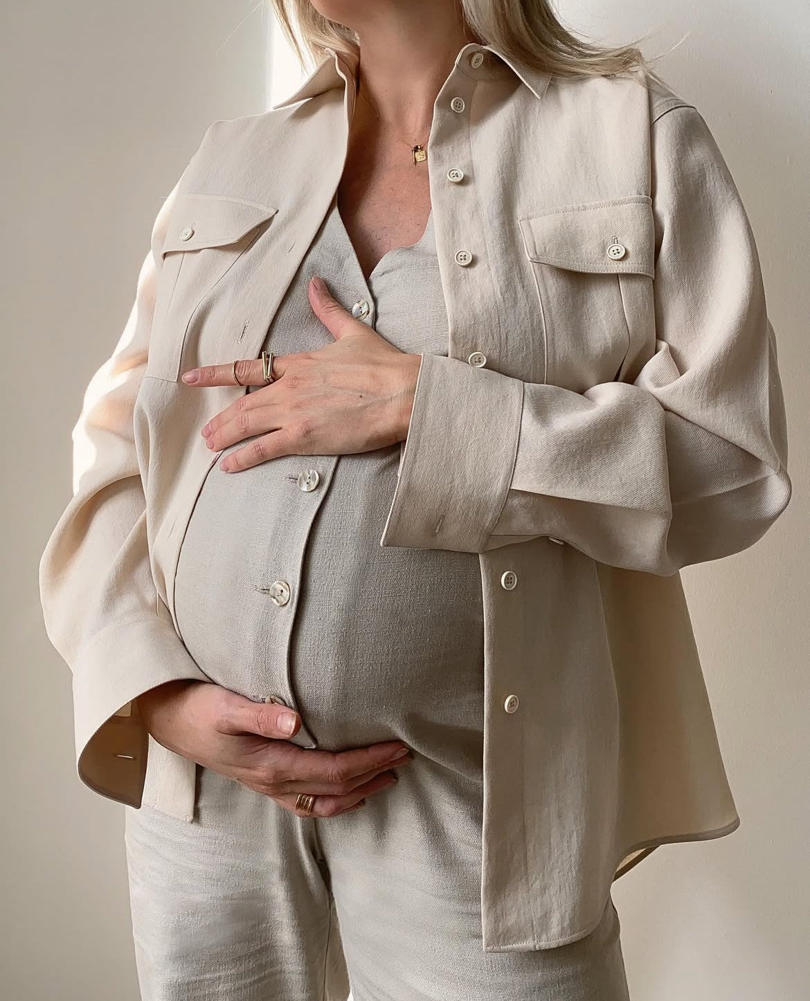 Linen Blend Jumpsuit - Oatmeal
