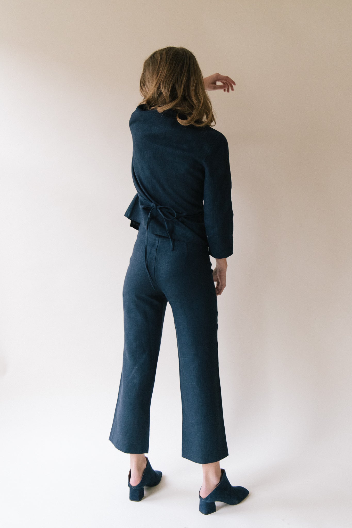 Structured Linen Wrap Top