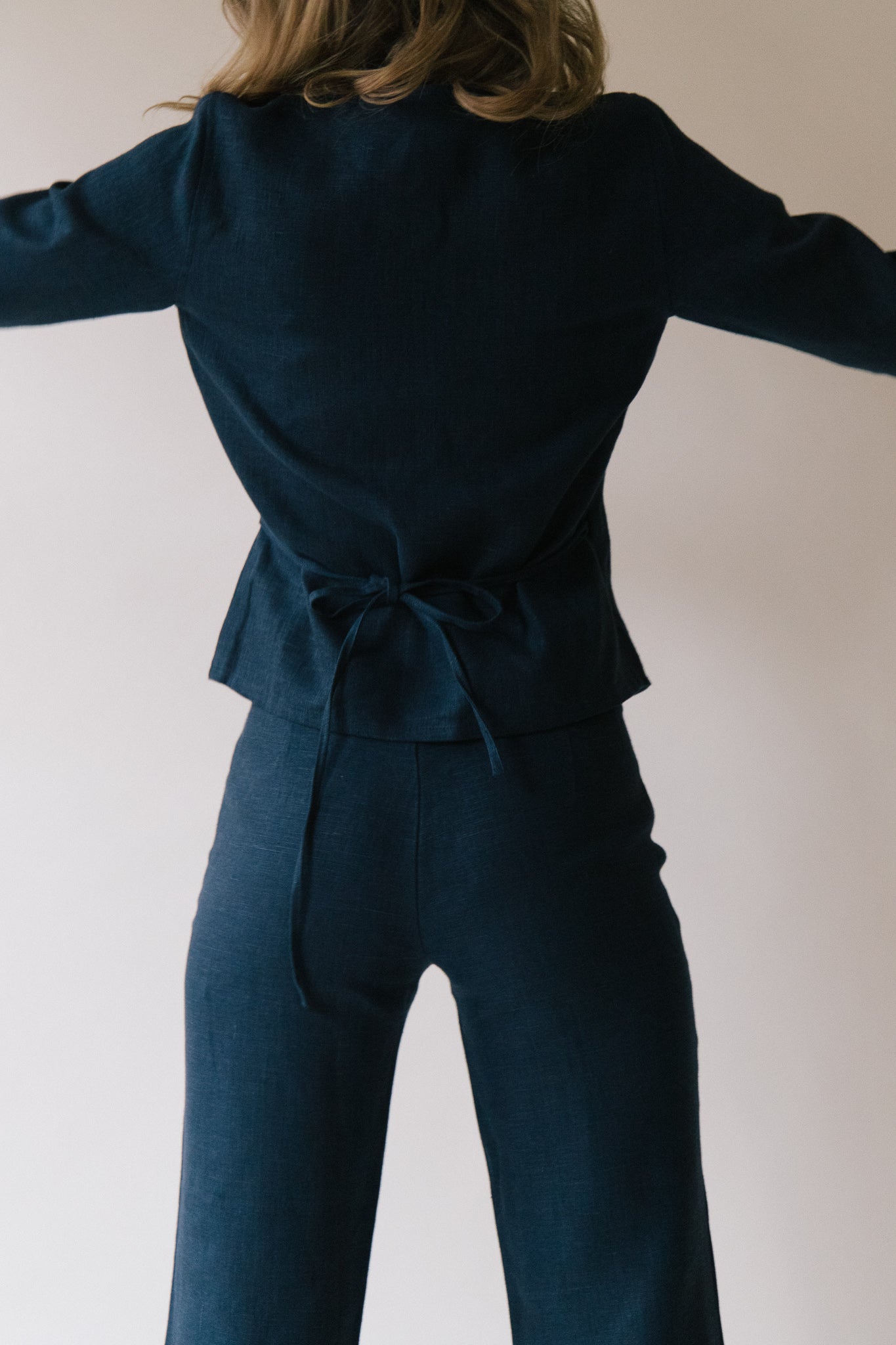 Structured Linen Wrap Top