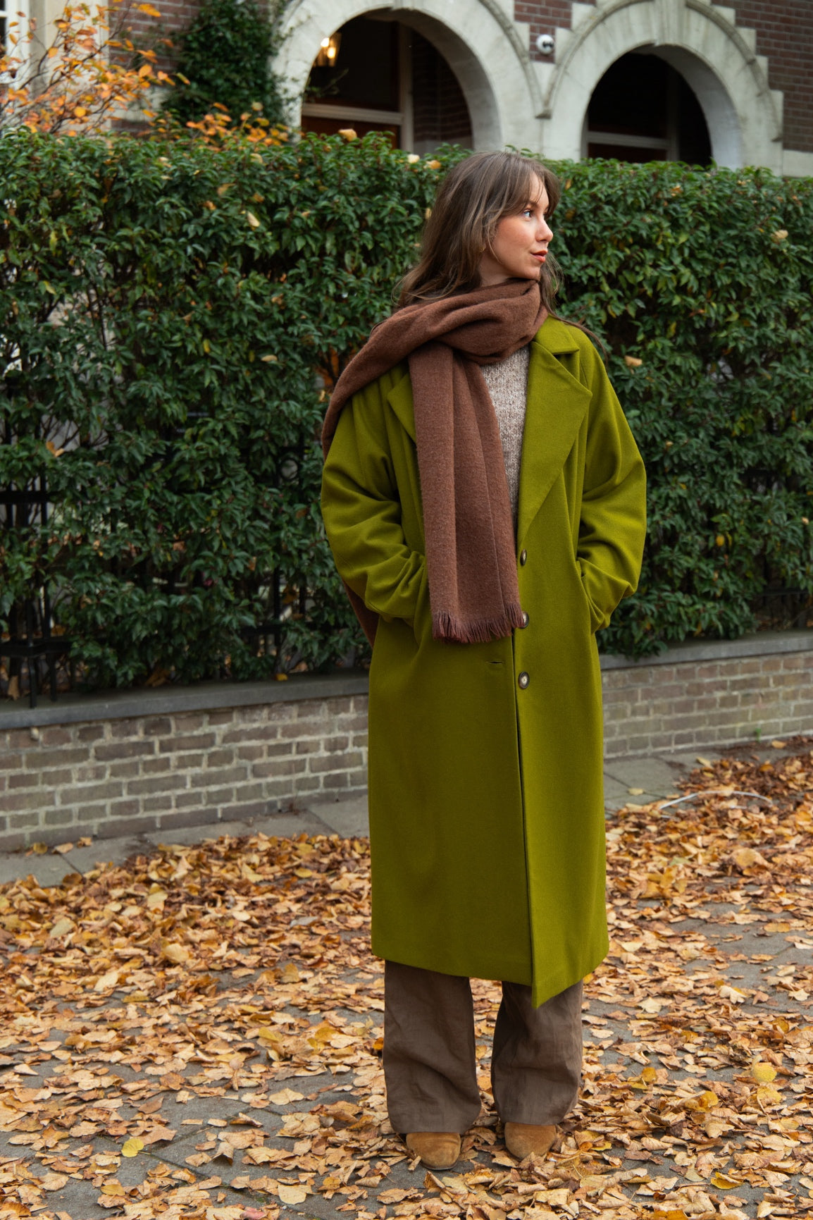 DEIA Wool Coat - Apple Green