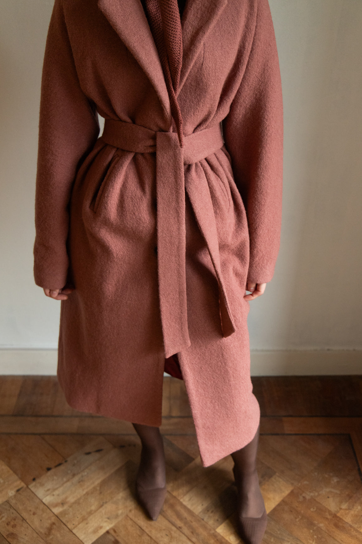 DEIA Wool Coat - Dusty Pink