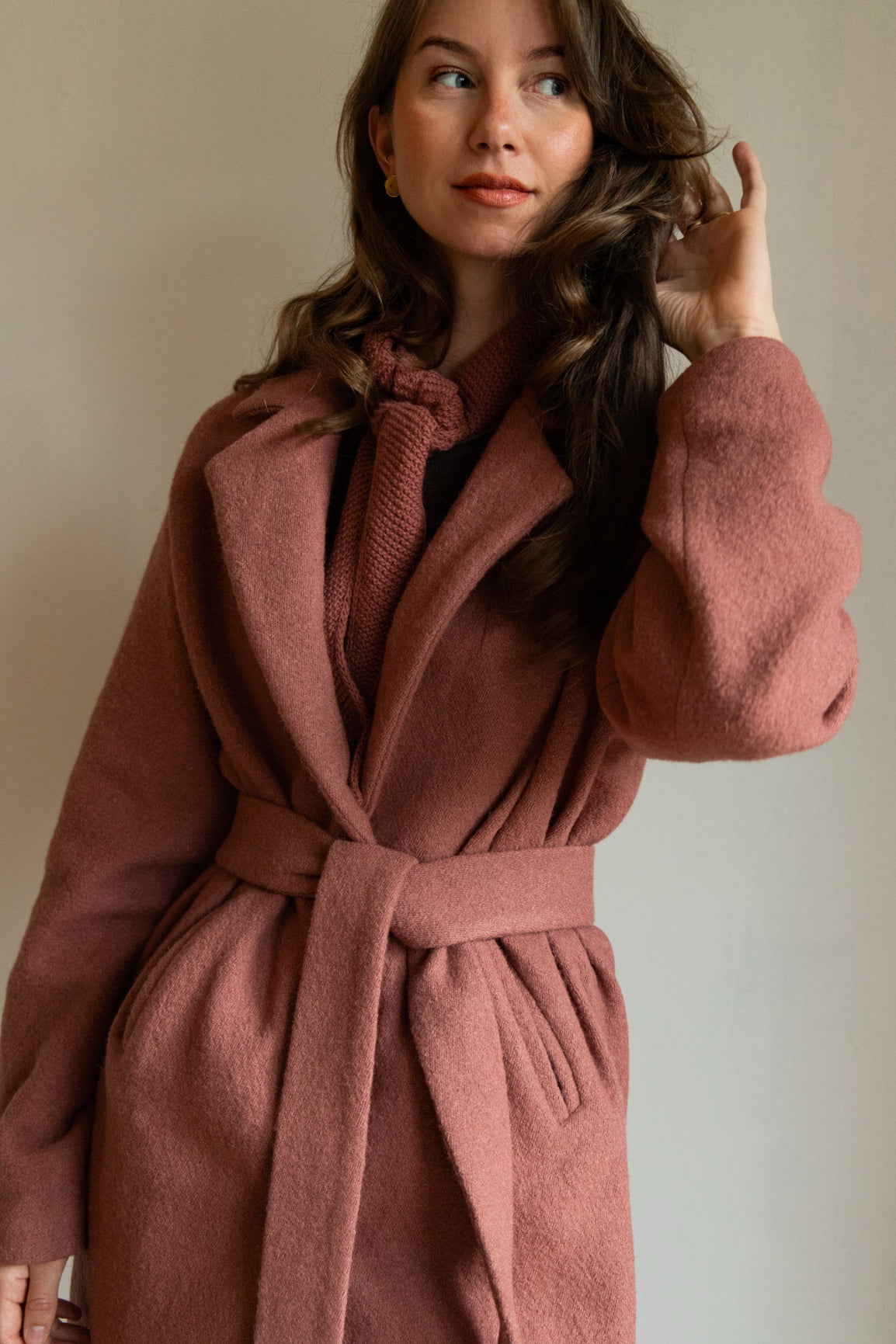 DEIA Wool Coat - Dusty Pink