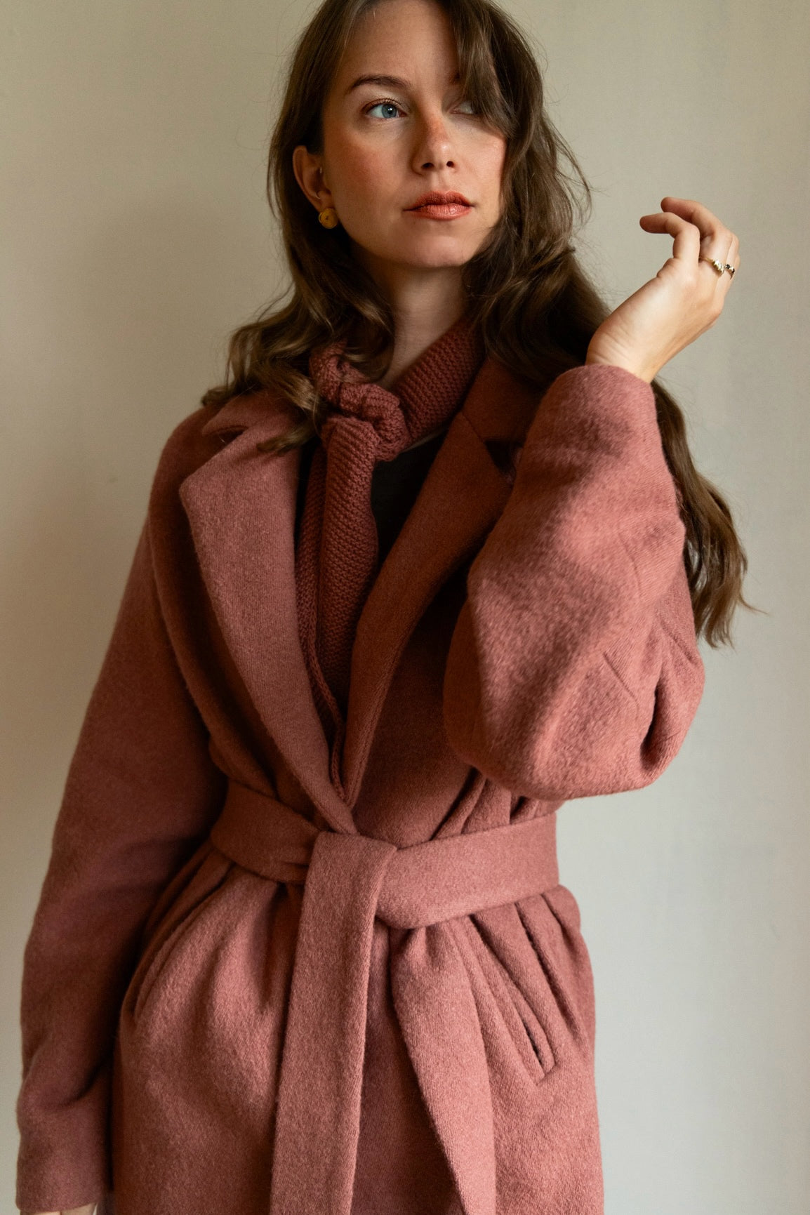 DEIA Wool Coat - Dusty Pink