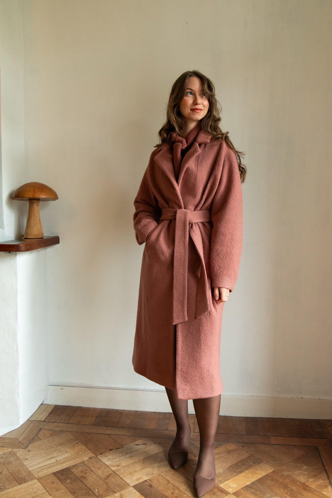 DEIA Wool Coat - Dusty Pink