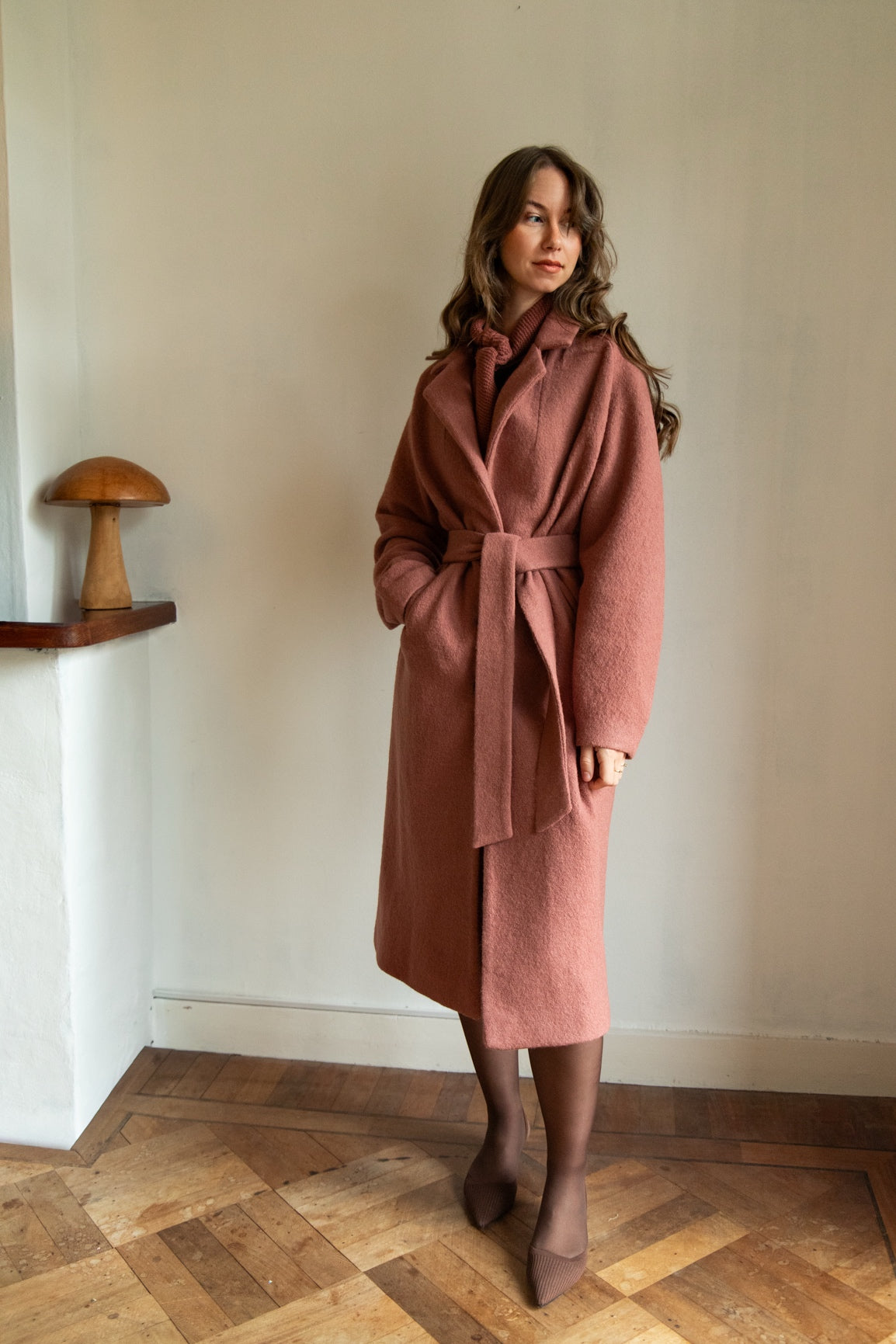 DEIA Wool Coat - Dusty Pink