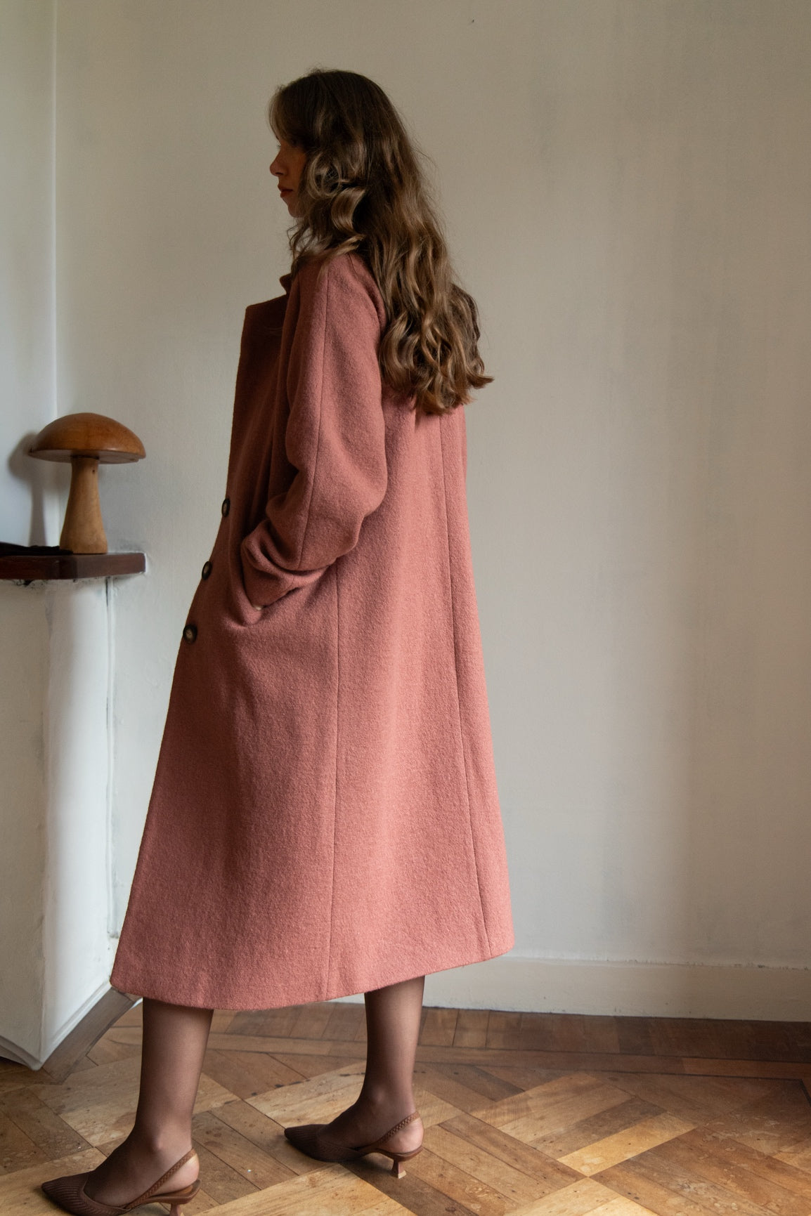 DEIA Wool Coat - Dusty Pink