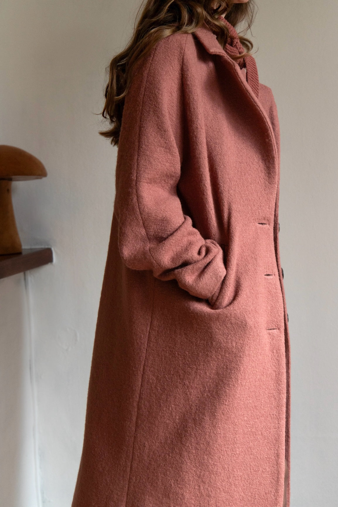 DEIA Wool Coat - Dusty Pink