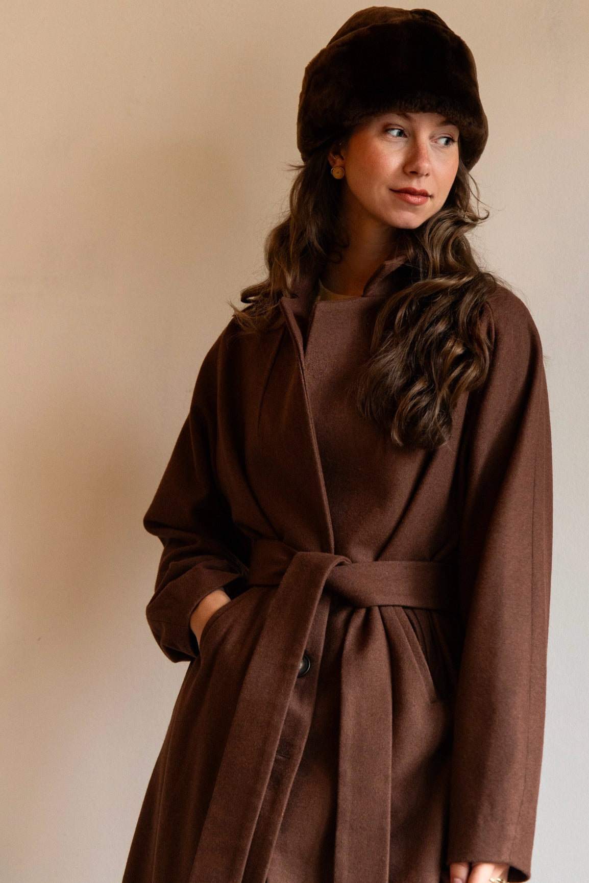 DEIA Wool Coat - Chestnut Brown
