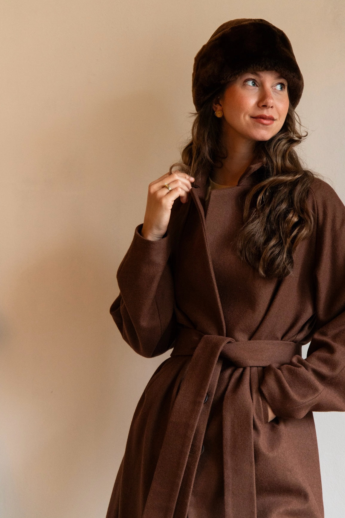 DEIA Wool Coat - Chestnut Brown
