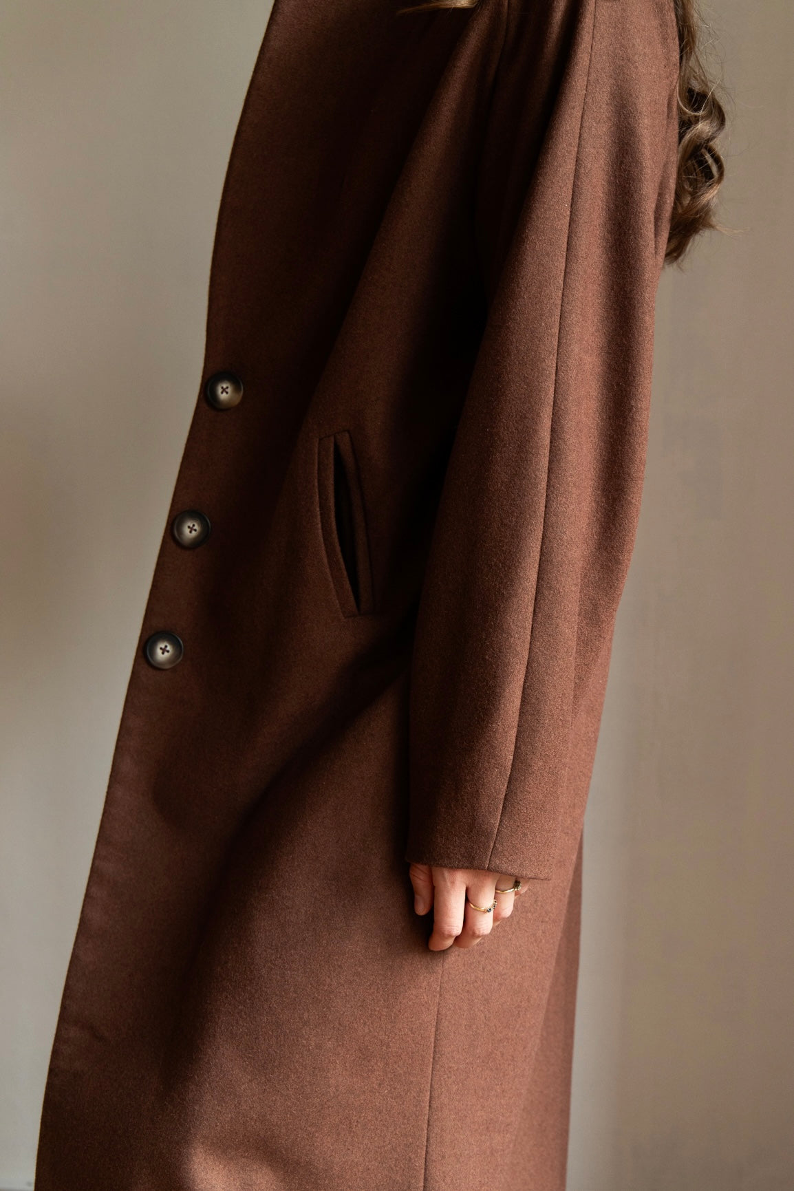 DEIA Wool Coat - Chestnut Brown