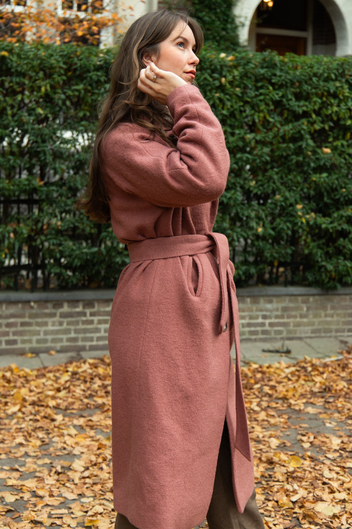 DEIA Wool Coat - Dusty Pink