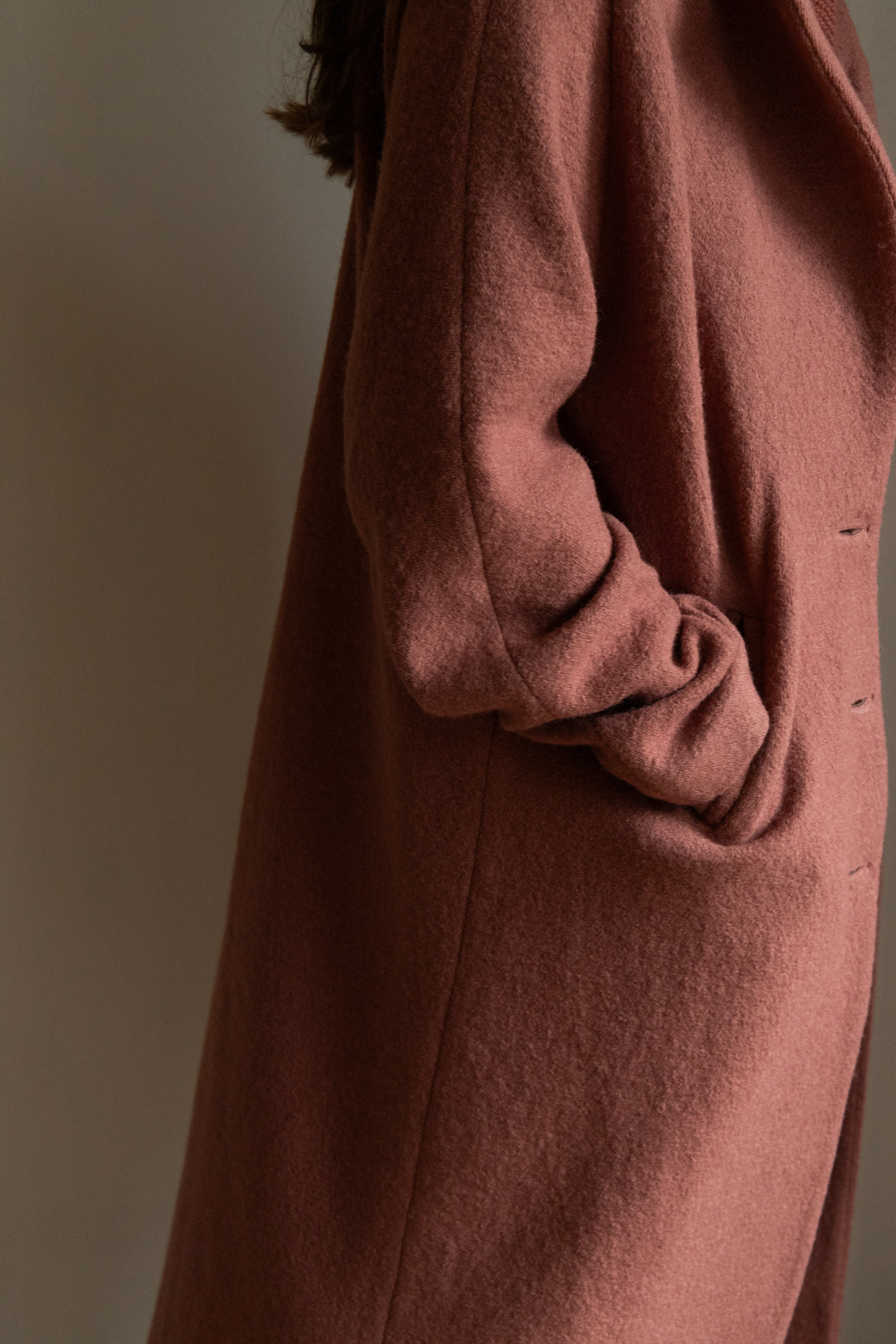 DEIA Wool Coat - Dusty Pink