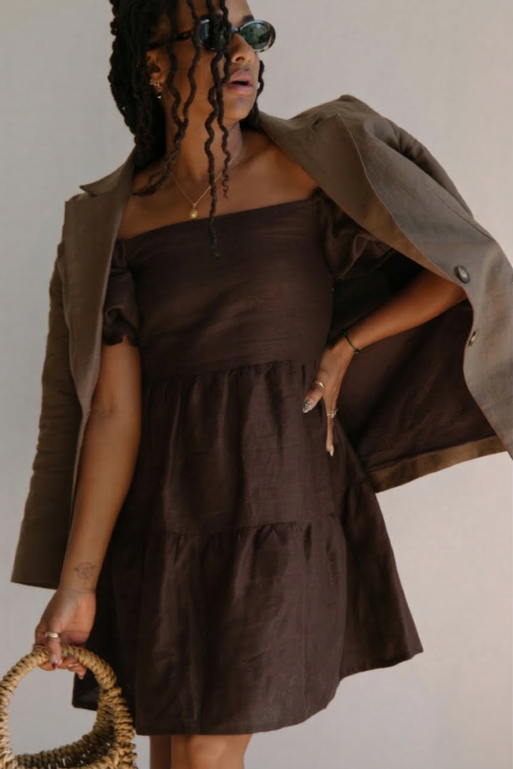 ALBA Linen Tier Dress