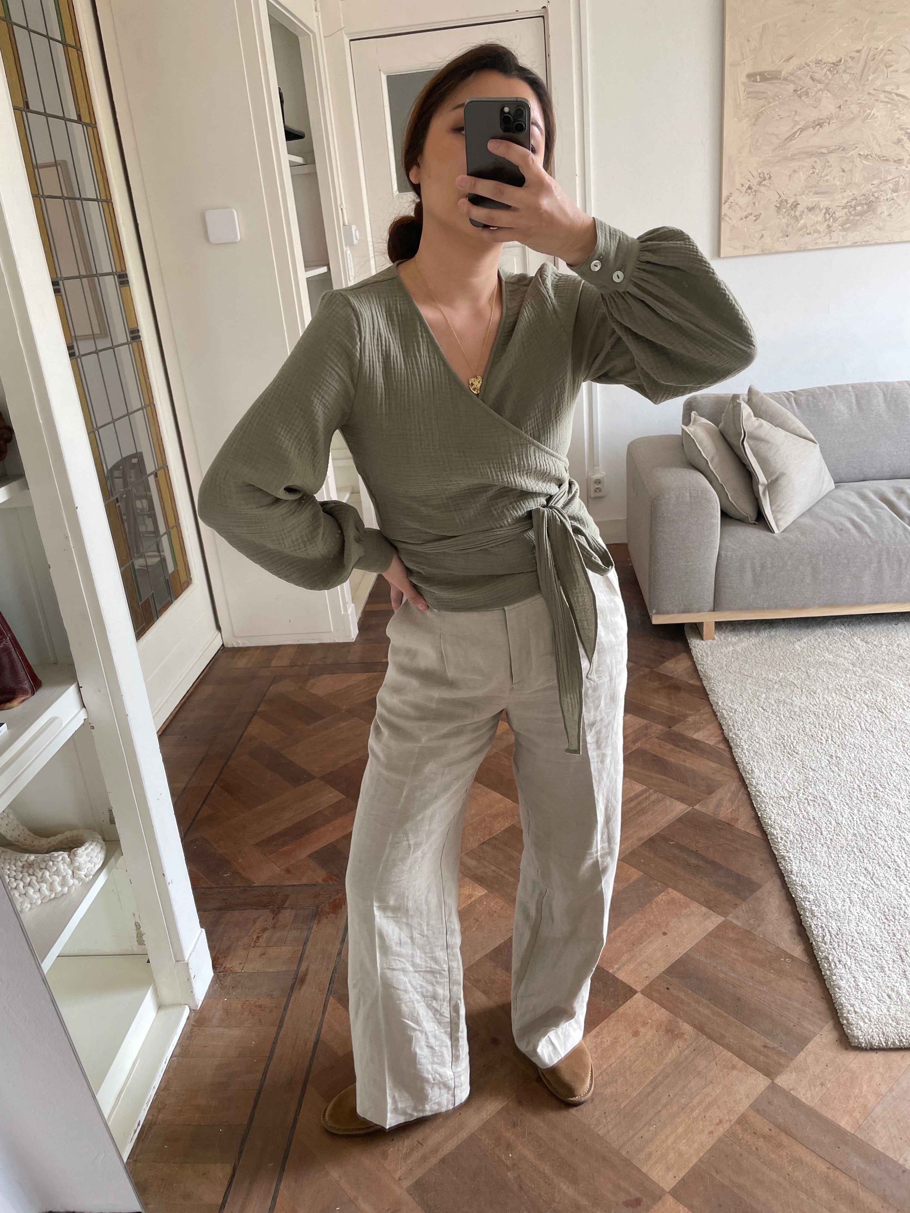 Suki Wrap Blouse - Green