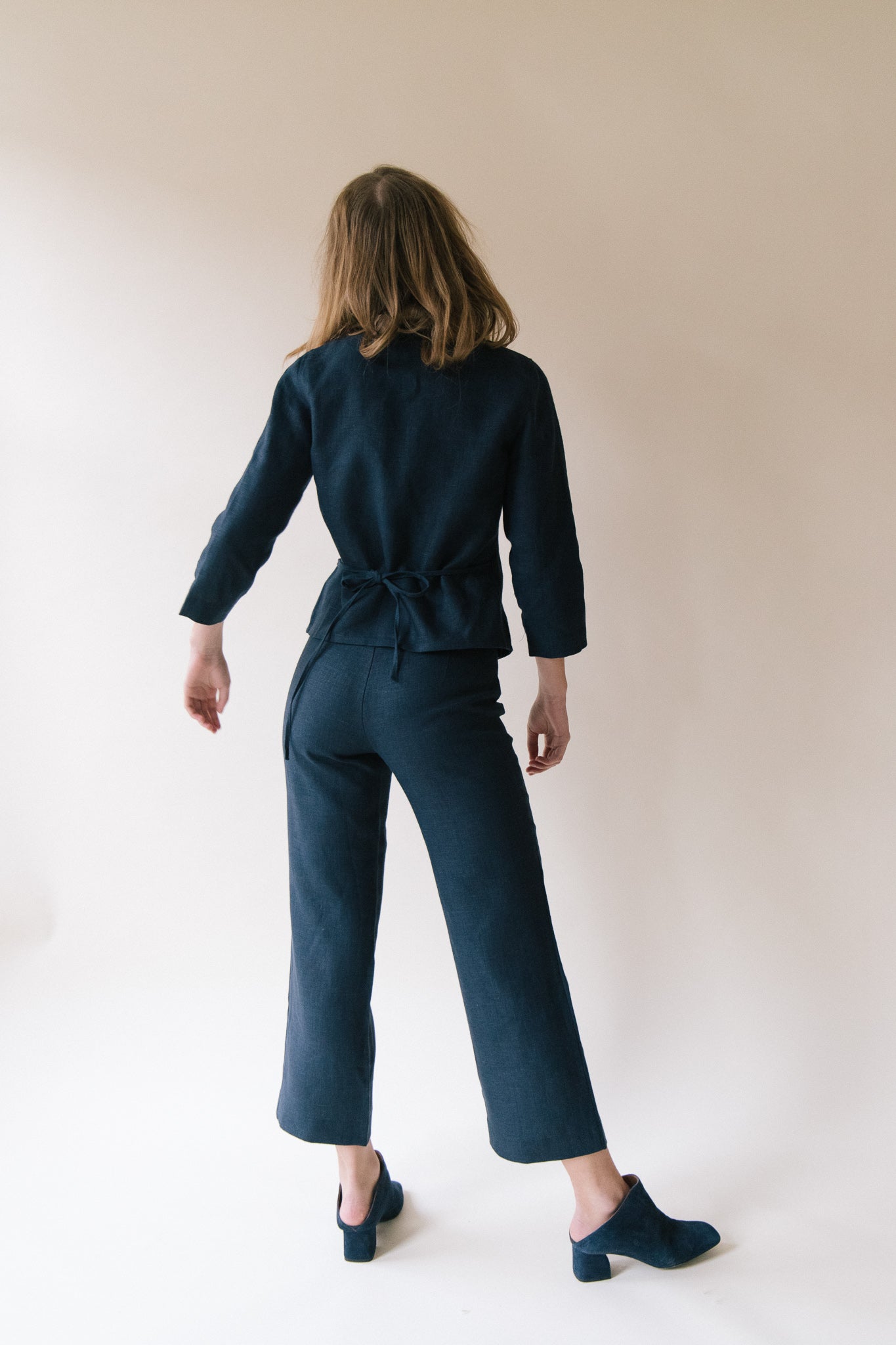 Structured Linen Wrap Top