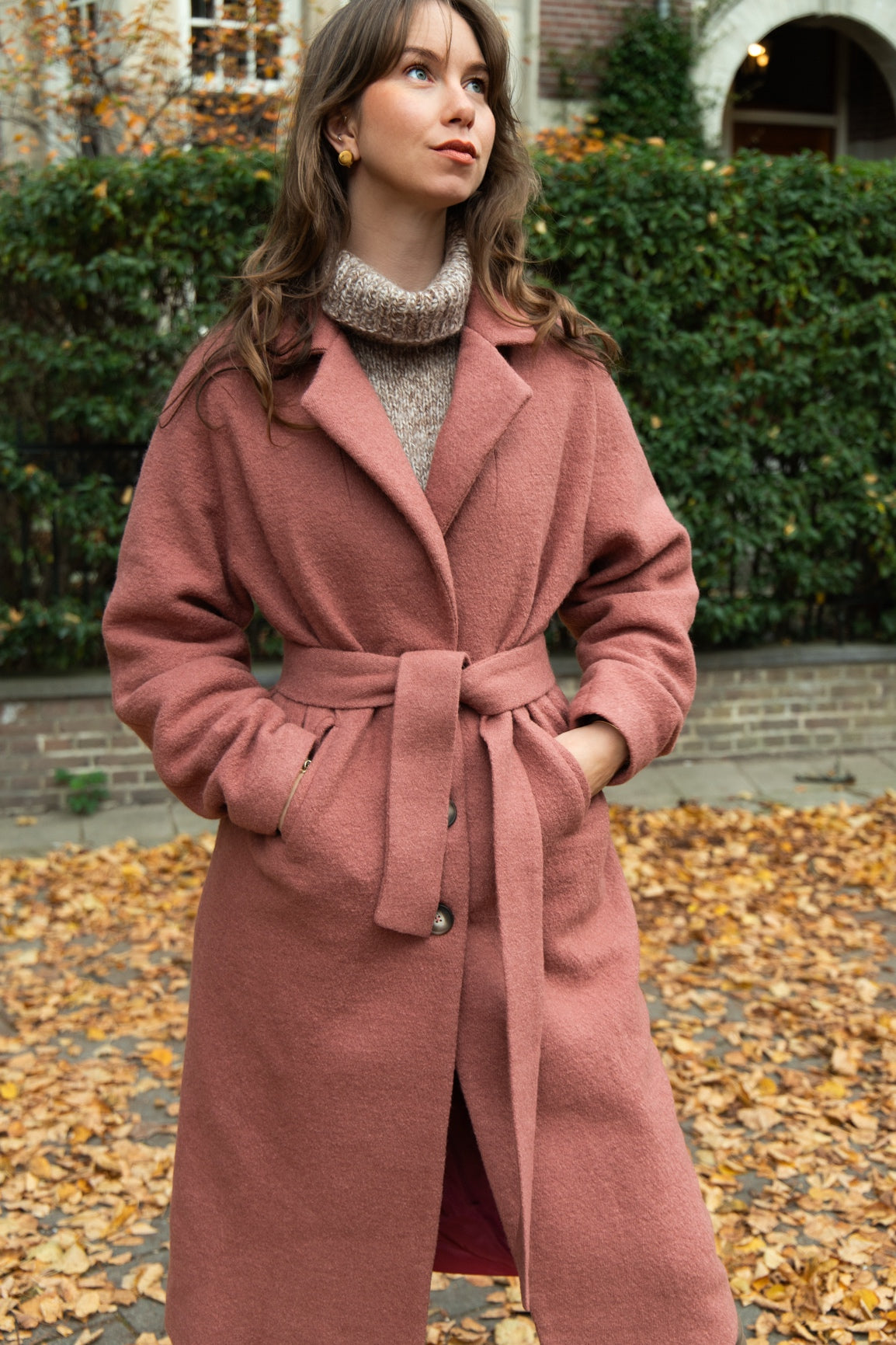 DEIA Wool Coat - Dusty Pink