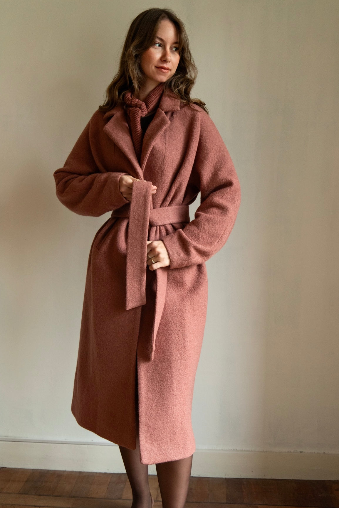 DEIA Wool Coat - Dusty Pink