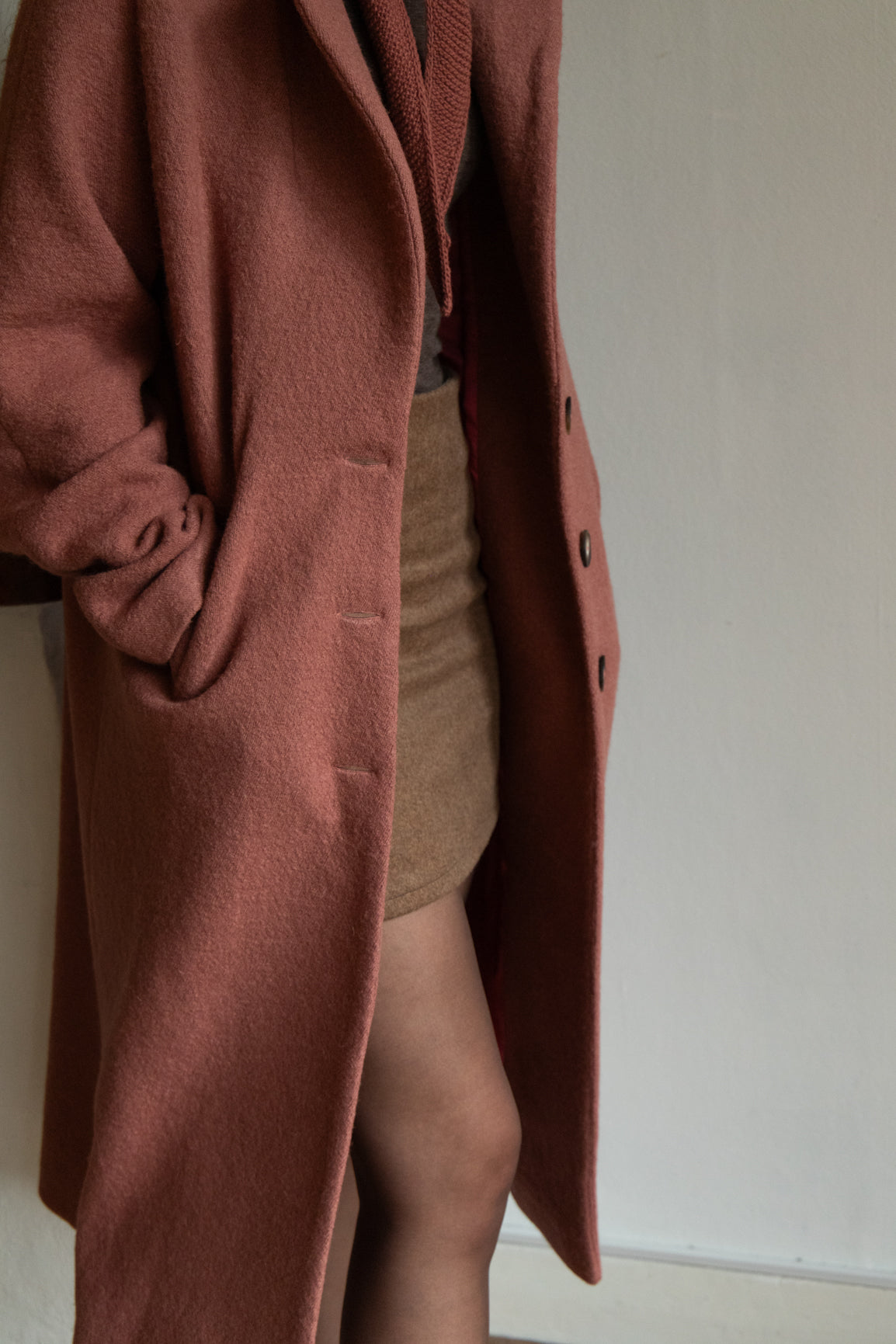 DEIA Wool Coat - Dusty Pink