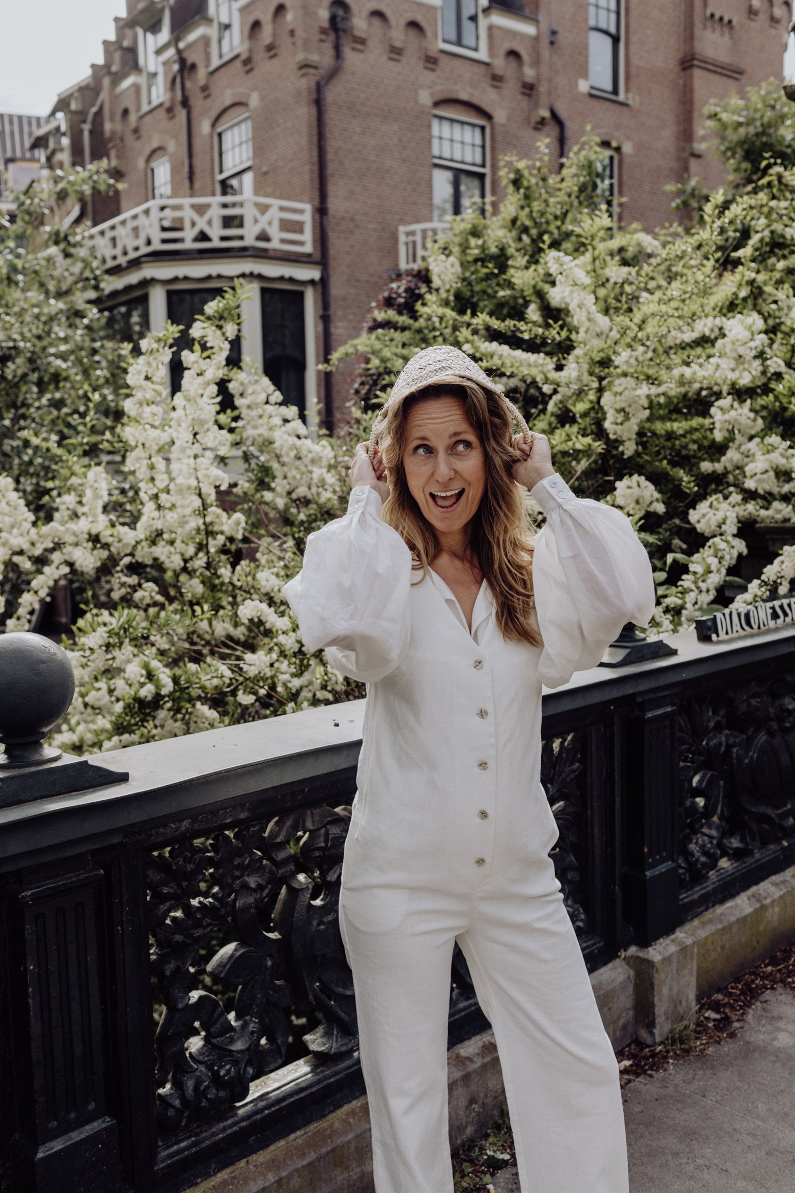 Linen Blend Jumpsuit - Off White