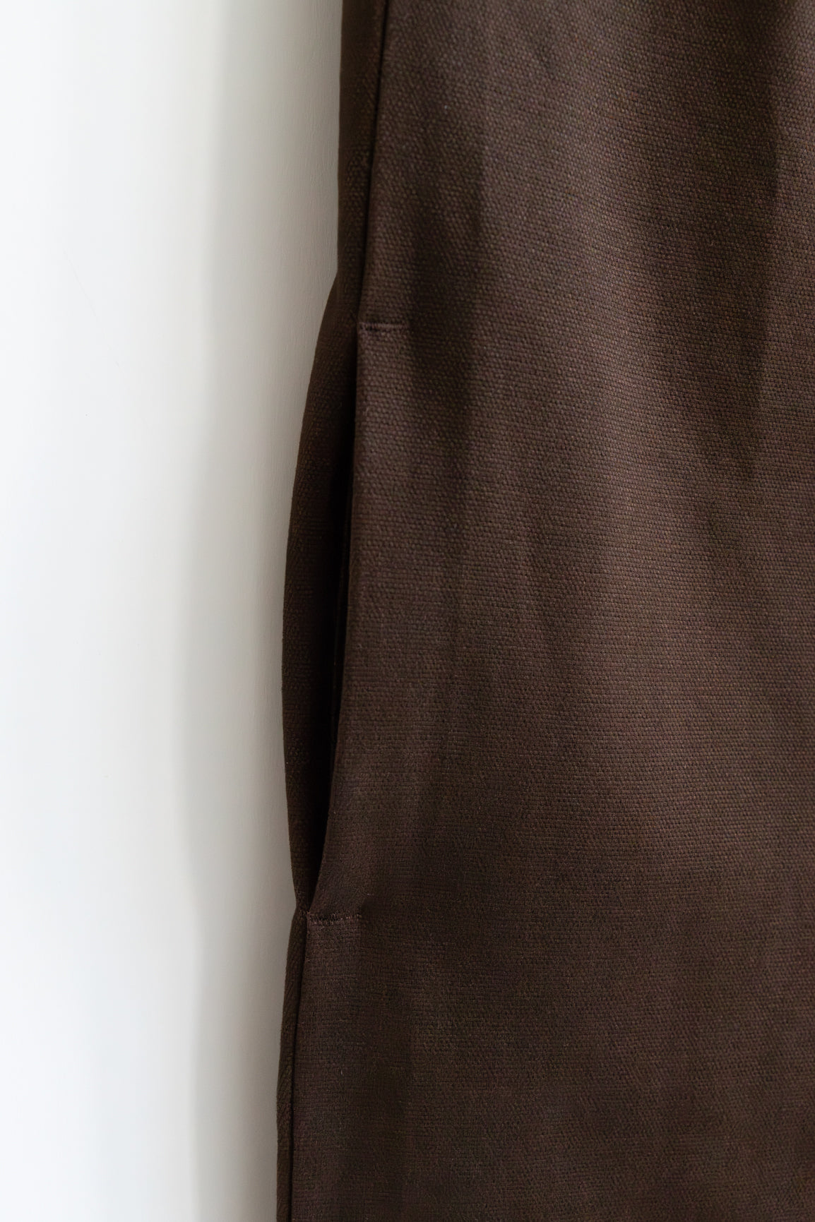Dark Brown umber chocolate color Jumpsuit overall workwear cotton canvas with pockets 5 buttons v-neck tall girls short girls oeko-tex sustainable clothes handmade